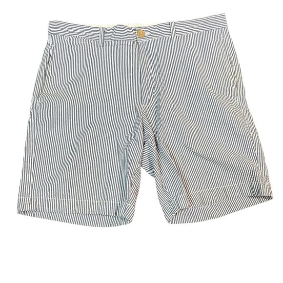 Chaps Pinstripe Shorts Men’s Size 34 White‎ and Blue Preppy Casual - Picture 1 of 8